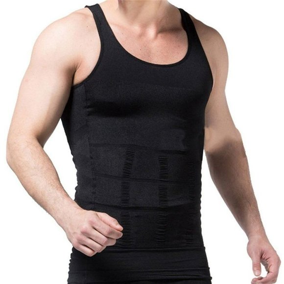 unbranded Other - Men's Slimming Body Shaper Waist Trainer Vest Gym Tops Belly Compression Shirt